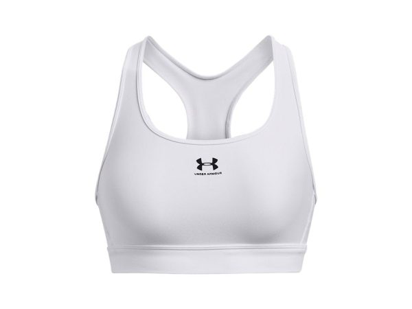 Women's HeatGear Armour Mid Padless Sports Bra - 1373865-100 - White/White/Black - XL