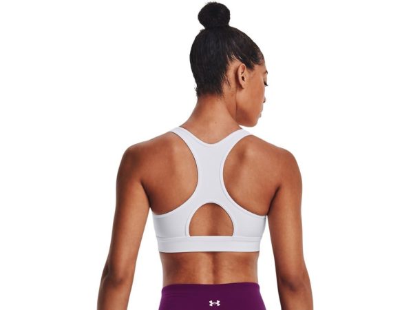 Women's HeatGear Armour Mid Padless Sports Bra - 1373865-100 - White/White/Black - XL