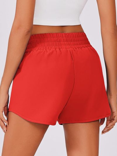 High Waisted Running Shorts for Women 3" Inseam Mesh Liner Quick Dry Sport Athletic Workout Shorts with Zip Pockets