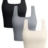 51P1EtVN6fL.jpg Women's 3 Piece Tank Tops Ribbed Seamless Workout Exercise Shirts 2025 Summer Basic Camis