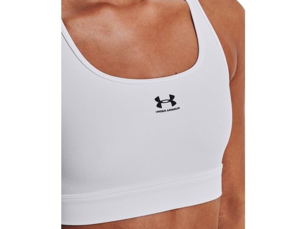 Women's HeatGear Armour Mid Padless Sports Bra - 1373865-100 - White/White/Black - XL