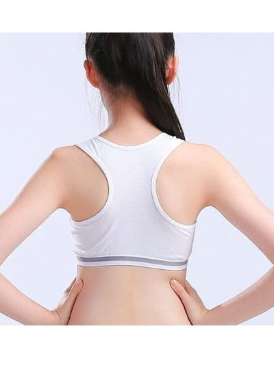 Soft Cotton Elastic Breathable Training Bra and Underwear Set for Teen Girls 8-18 Years Old
