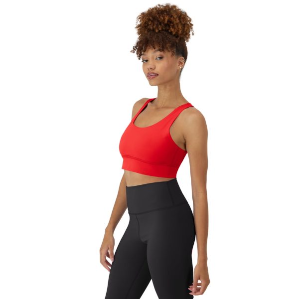 Sports Bra, Racerback Women, Stretch Pullover Crop Top with Cutout