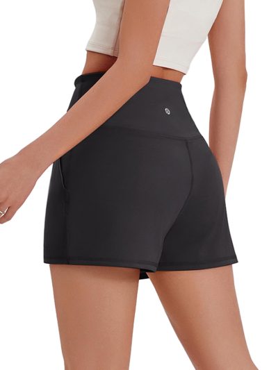 Workout Shorts Women Wide Leg Athletic Shorts High Waisted Yoga Shorts Tummy Control Gym Short with Pockets