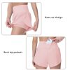 Women??s Quick Dry Running Shorts Mesh Liner High Waisted Tennis Workout Shorts Zipper Pockets