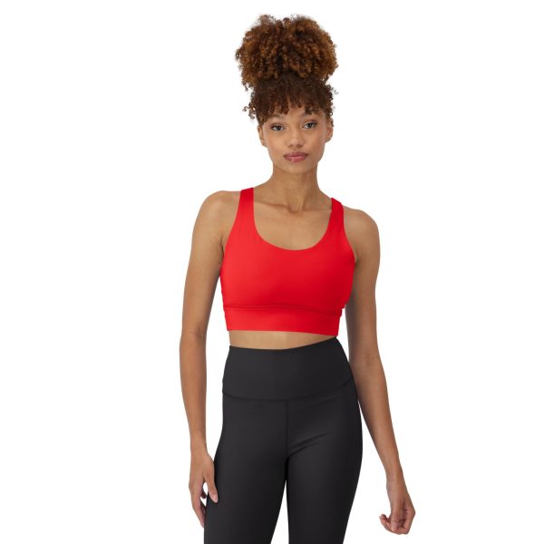 Sports Bra, Racerback Women, Stretch Pullover Crop Top with Cutout