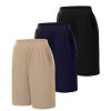 61H7gCbl5JL.jpg 3 Pack Women's 8" Bermuda Shorts, High Waist Stretch Casual Knee Length Bottoms Summer Athletic Gym Short with Pocket