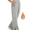 61KzNdv8xcL.jpg Women's Fleece Lined Sweatpants High Waisted Slit Wide Leg Baggy Pants Workout Lounge Drawstring Zipper Pockets
