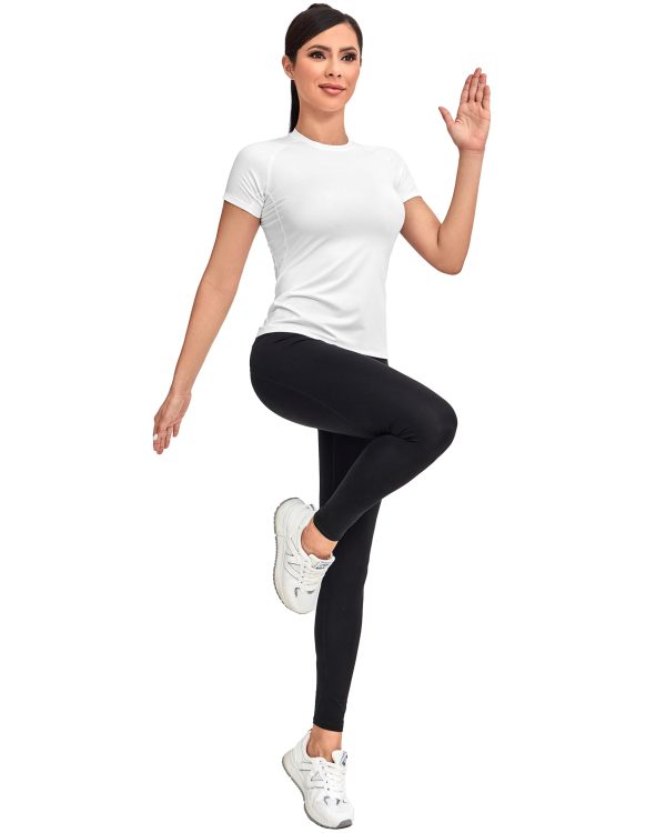 4 Pack Women's Compression Shirt Long/Short Sleeve Performance Workout Baselayer Athletic Top Gym Sports Gear