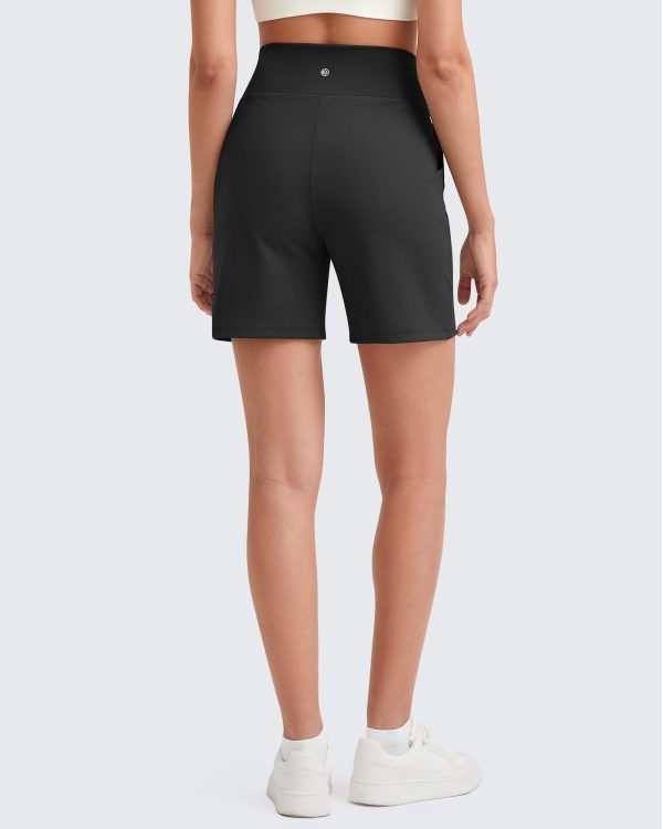 Women's Athletic Running Shorts High Waisted Bermuda Summer Casual Shorts for Golf Yoga with Pockets