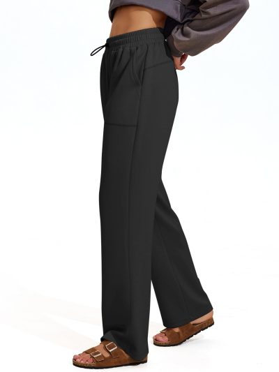 Womens Straight Leg Sweatpants Casual Athletic Workout Pants Stretch Soft Lounge Pants with Pockets