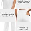 61Ti5l4YqL.jpg Wide Leg Yoga Pants Women High Waisted Workout Pants UPF 50+ Drawstring Sweatpants with 4 Pockets