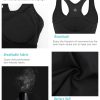61Tp8LLb-WL.jpg High Impact Sports Bras for Women - Square Neck Longline Workout Crop Tops with Built in Shelf Yoga Bra