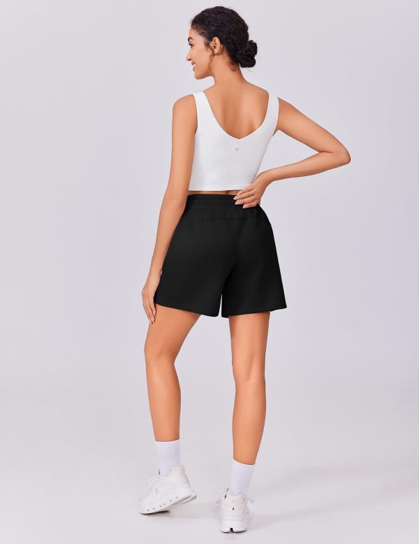 Womens Athletic Sweat Shorts Soft Drawstring High Waisted Active Short Comfy Casual Lounge Shorts with Pockets
