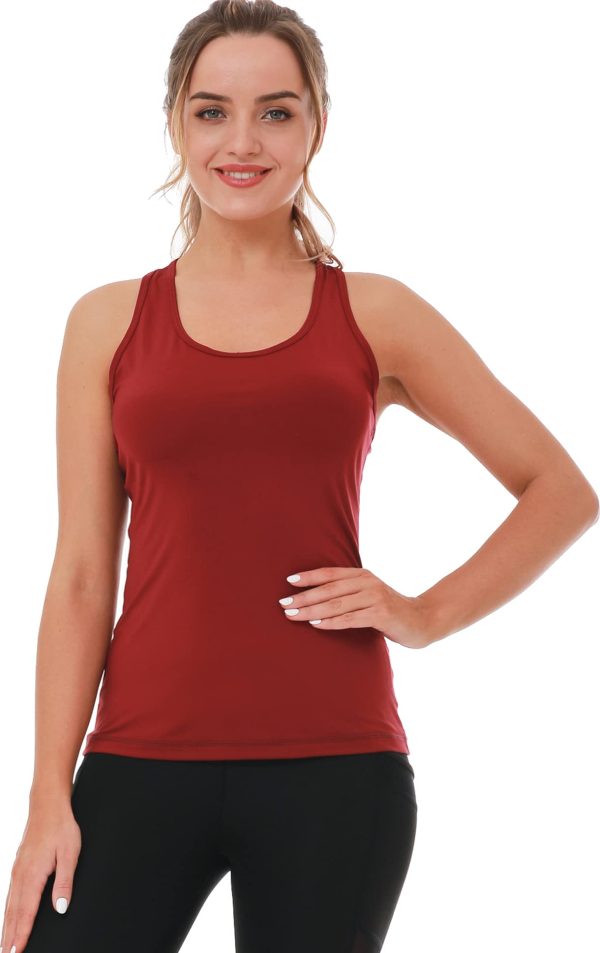 6 or 5 Pack Workout Tank Tops for Women, Athletic Racerback Sports Tank Tops, Compression Sleeveless Dry Fit Shirts
