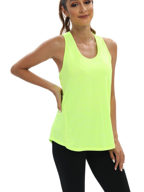 Womens Workout Tops Open Back Racerback Tank Tops Sleeveless Yoga Athletic Running Shirts Gym Clothes for Women