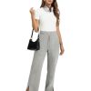 61hHREghPtL.jpg Women's Fleece Lined Sweatpants High Waisted Slit Wide Leg Baggy Pants Workout Lounge Drawstring Zipper Pockets