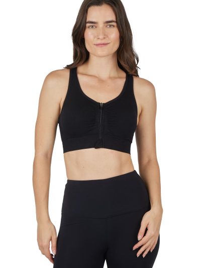 - Women's 2 Pack Front Zip Seamless Sports Bra