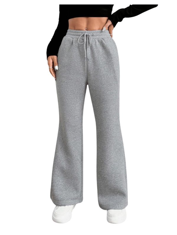 Women's High Waisted Drawstring Waist Wide Leg Sweatpants Casual Lounge Pants with Pockets