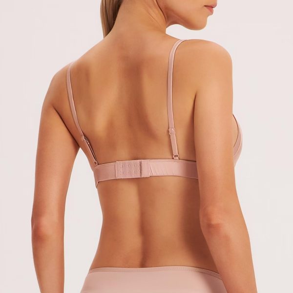 Women's Silk Satin Triangle Bralette Soft Cup Wireless Bra with Removable Pad