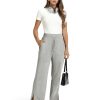 61nnEGAQsGL.jpg Women's Fleece Lined Sweatpants High Waisted Slit Wide Leg Baggy Pants Workout Lounge Drawstring Zipper Pockets