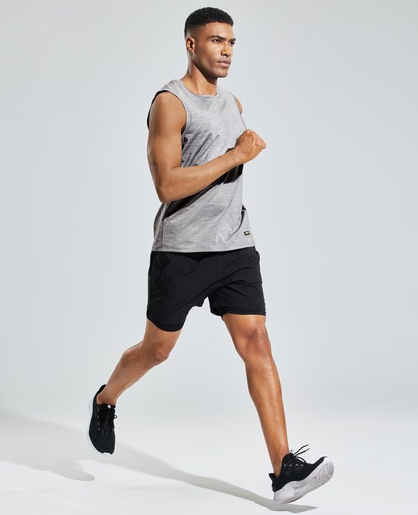 Men??s Sleeveless Tank Top Dry Fit Workout Muscle Tee Shirt for Running Athletic Gym Sports Training, Moisture Wicking