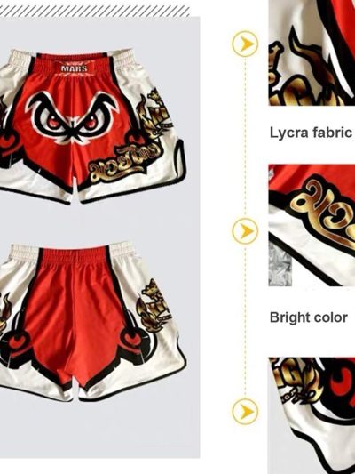Wolf Skull Muay Thai Shorts Combat Fight MMA Boxer Boxing Trunks