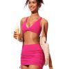 61t1lPGFxL.jpg Womens V Neck Bikini Tops Twist Front Bathing Suit Criss Cross Back Swimsuit Padded