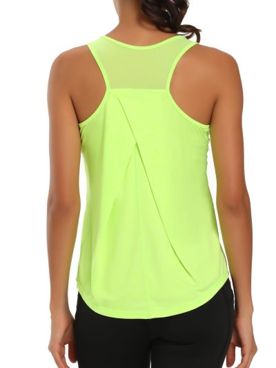 5 Pack Womens Workout Tops Mesh Racerback Tank Tops Sleeveless Athletic Gym Yoga Shirts