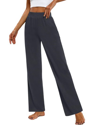 3 Pack Women's Lounge Pants, Cozy Wide Leg Lounge Pants with Pockets Loose Flowy Yoga Sweatpants Workout Comfy Jogger