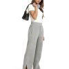 61vFgNHoOOL.jpg Women's Fleece Lined Sweatpants High Waisted Slit Wide Leg Baggy Pants Workout Lounge Drawstring Zipper Pockets