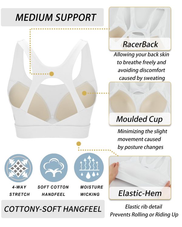 Sports Bras for Women High Support, High Impact Racerback Molded Cup Sports Bra Workout Yoga Bras