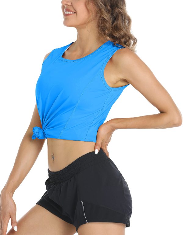 Women's Sleeveless Workout Shirts UPF 80+ Dry Fit Running Wicking Tank Tops Athletic Gym Summer Tops