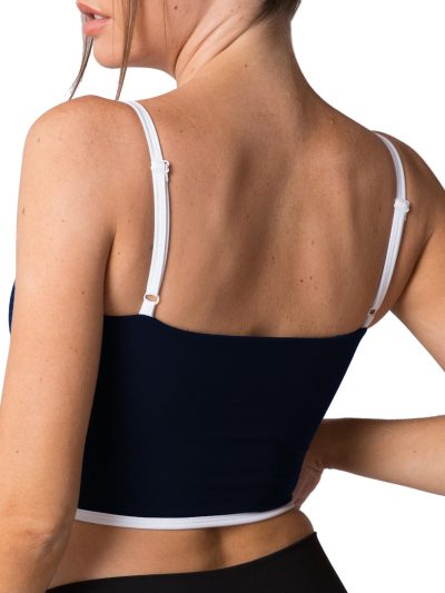 Sleeveless Spaghetti Strap Padded Sports Bra Tank Tops Square Neck Double Layer Workout Fitness Basic Crop Tops