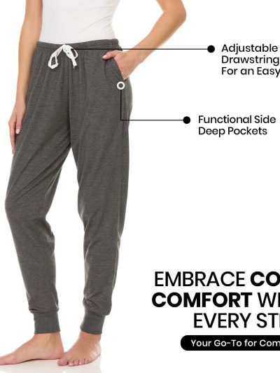 3 Pack: Womens Cotton Joggers - 100% Cotton Lounge Athletic Casual Sleep Casual Pajama PJ Pants Sweatpants