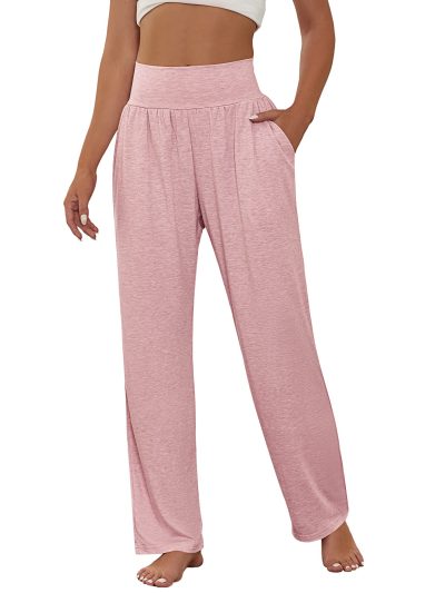 3 Pcs Women's Wide Leg Yoga Pant Comfy Loose High Waist Lounge Waist Lounge Casual Athletic Workout Joggers Apparel
