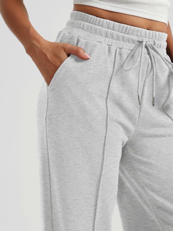 Womens Wide Leg Sweatpants High Waisted Baggy Pants Drawstring Athletic Joggers