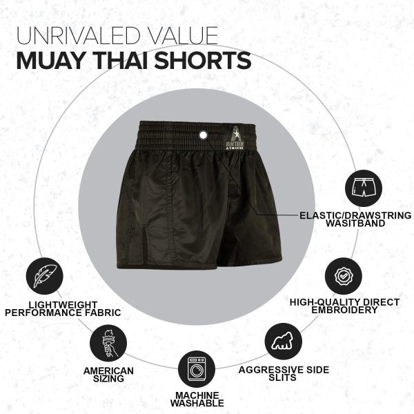 Muay Thai Shorts - Kickboxing Short Boxing Trunks for Men & Women - 50/50 Classic Infinity Resolute