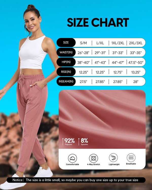 71FQ-jl0V8L.jpg Women's Joggers with Pockets,Women Sweatpants for Loung Yoga Workout Running Casual Pants 3PACK
