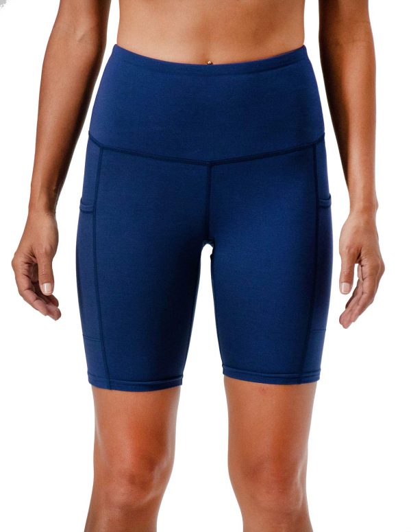 Women's 2-Pack High Waist Workout Yoga Running Exercise Shorts with Side Pockets