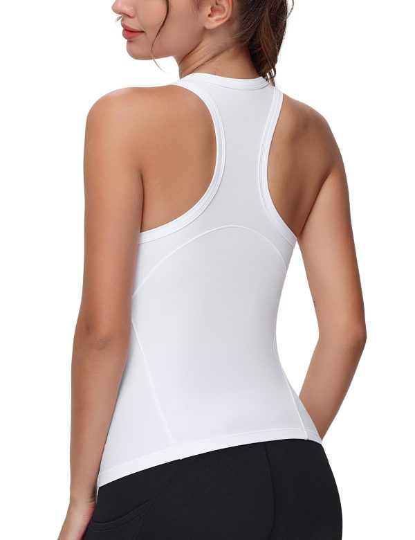 Women's Racerback Workout Tank Tops Slim Fit Soft Sleeveless Yoga Shirts
