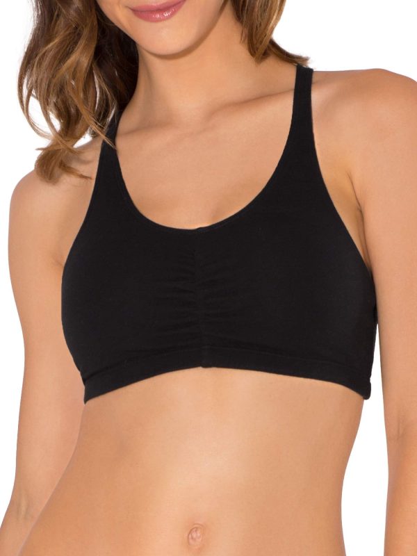 Women's Adjustable Shirred Front Racerback Sports Bra Multi Packs!