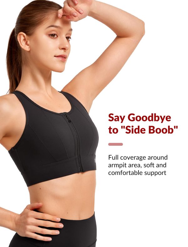 Front Closure Sports Bras for Women High Support Large Bust Supportive Sports Bra High Impact for Running