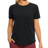 71LY9uyktzL.jpg Women's Pima Cotton Short Sleeve Workout Shirts Casual Yoga T-Shirt Soft Athletic Top