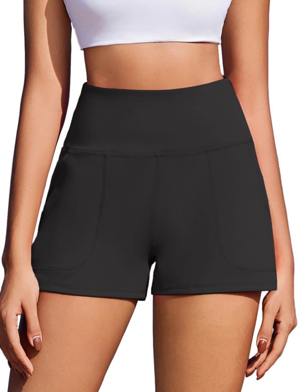 Workout Shorts Women Wide Leg Athletic Shorts High Waisted Yoga Shorts Tummy Control Gym Short with Pockets