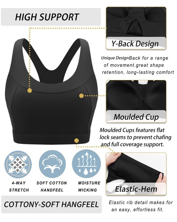 Sports Bras for Women High Support,Racerback Molded Cup High Impact Sports Bra Workout Yoga Bra