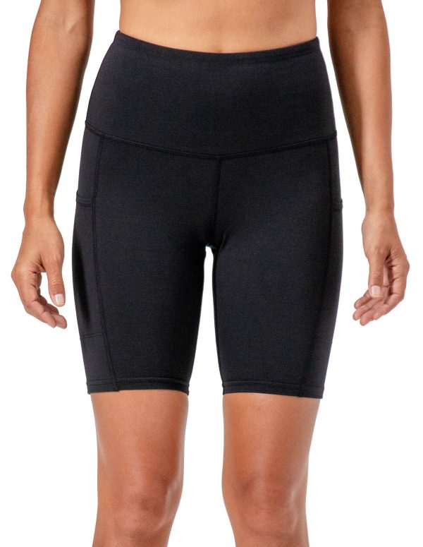 Women's 2-Pack High Waist Workout Yoga Running Exercise Shorts with Side Pockets