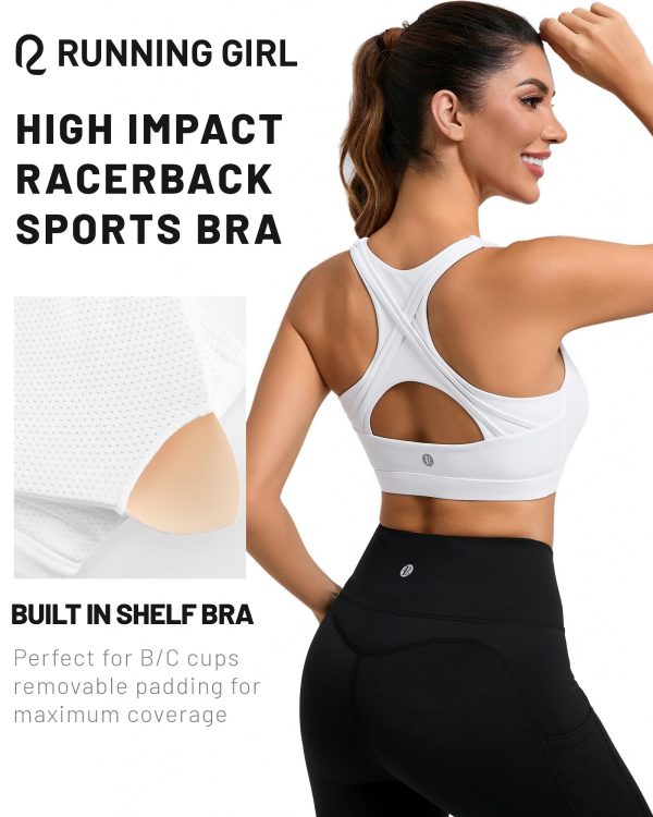 High Impact Sports Bras for Women High Support Women??s Sports Bra Racerback Workout Running Bra