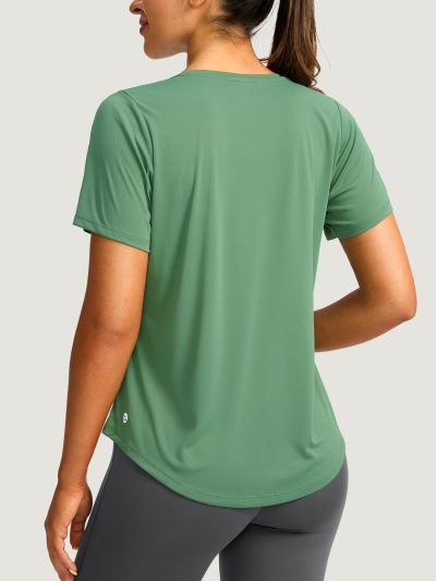 Women's Short Sleeve Workout Shirts Breathable UPF 50+ Sun Protection T-Shirts Quick Dry Gym Running Hiking Tops