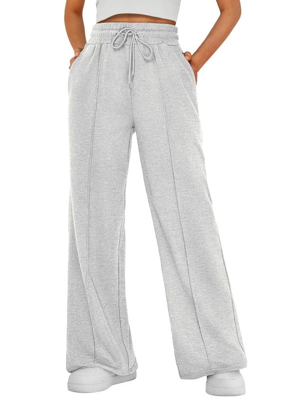 Womens Wide Leg Sweatpants High Waisted Baggy Pants Drawstring Athletic Joggers
